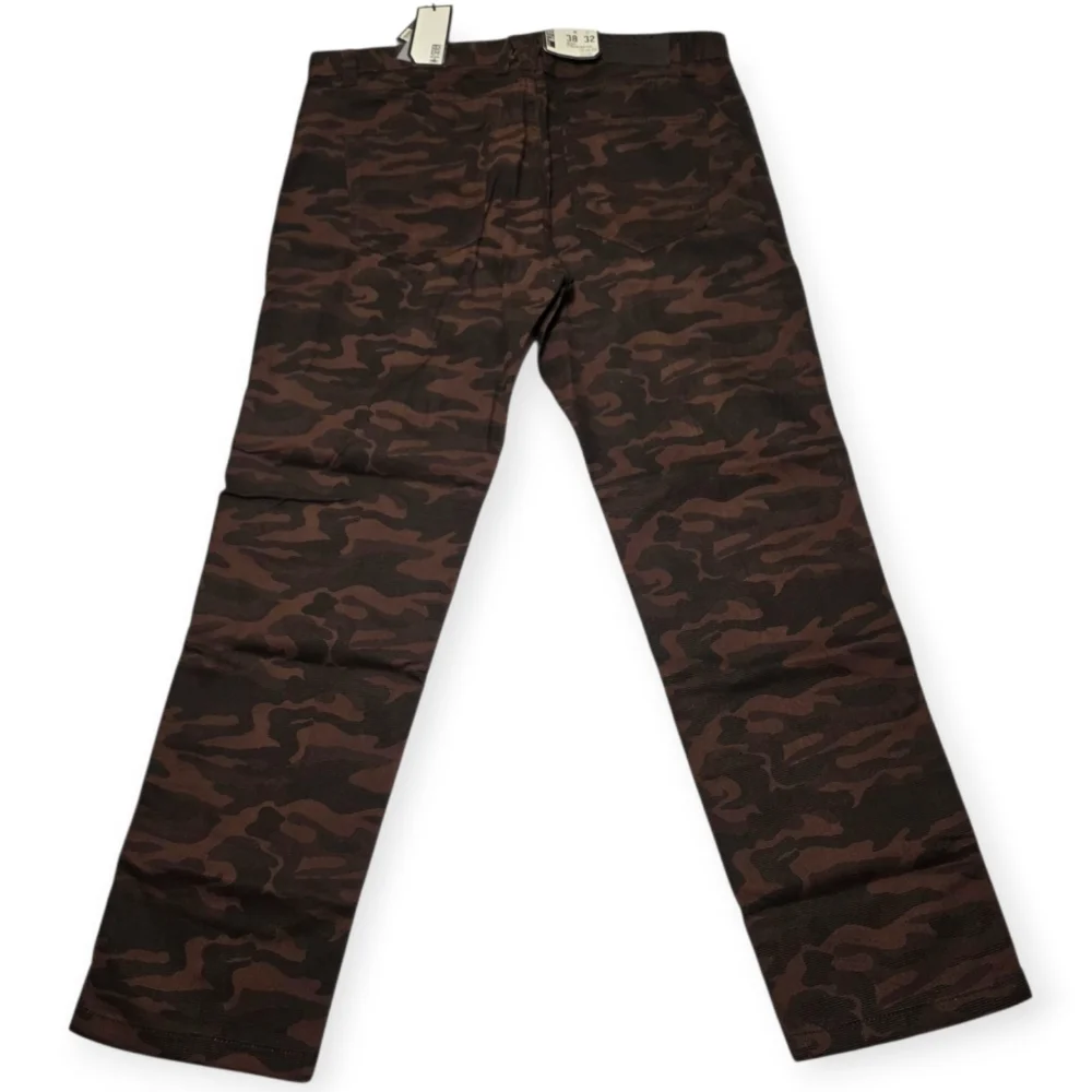 Brown Camoflauge Jeans Slim Straight Urban Camo Denim Pants Casual Mens Large 38